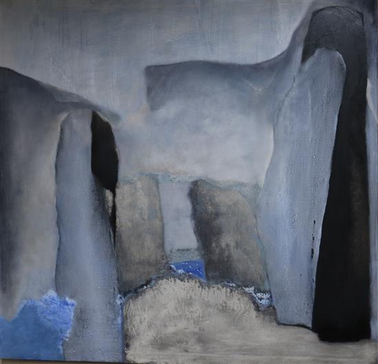Estelle Thompson (1960-), oil on canvas, Hanging Valleys 1987, label verso, 150 x 157cm